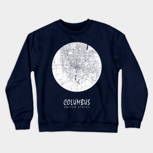 Columbus, Ohio, USA City Map - Full Moon Crewneck Sweatshirt